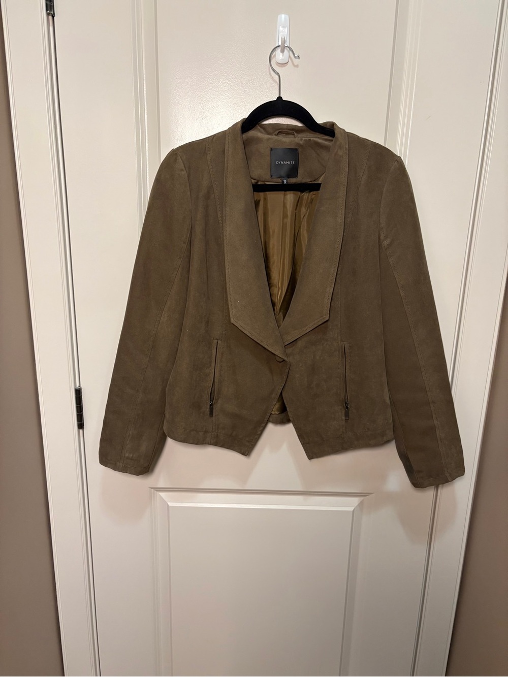 EUC Dynamite Suede Open Collar Moto Jacket/ Blazer
